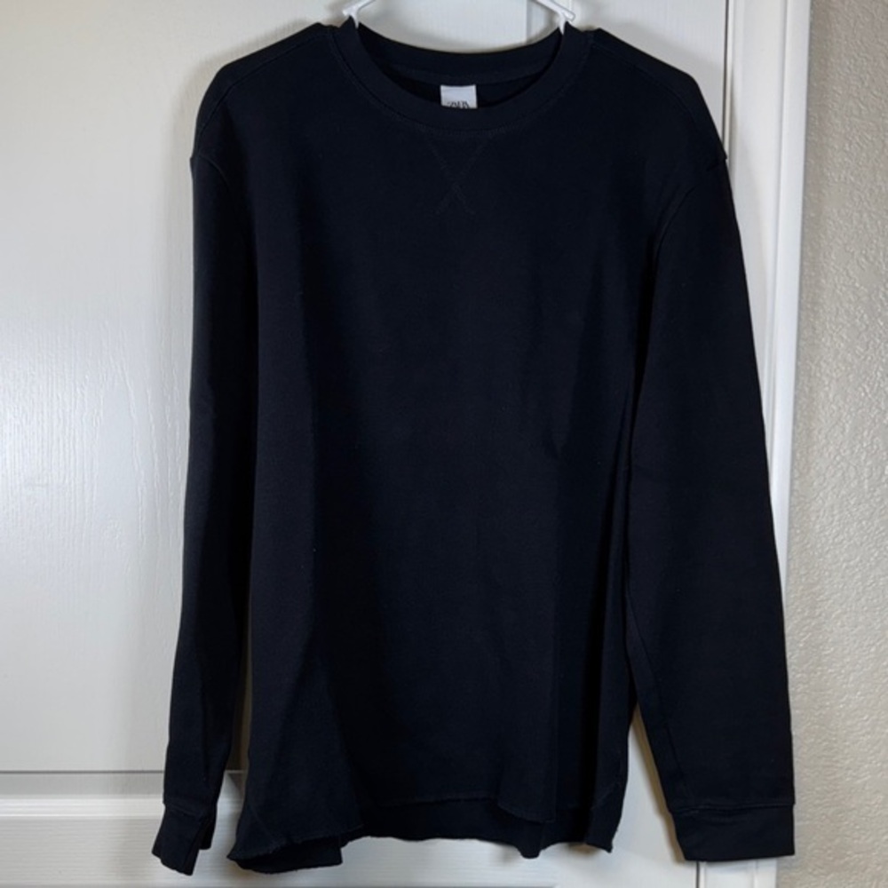 Men's Zara Black Long Sleeve Sweater Size Med EUC #5775